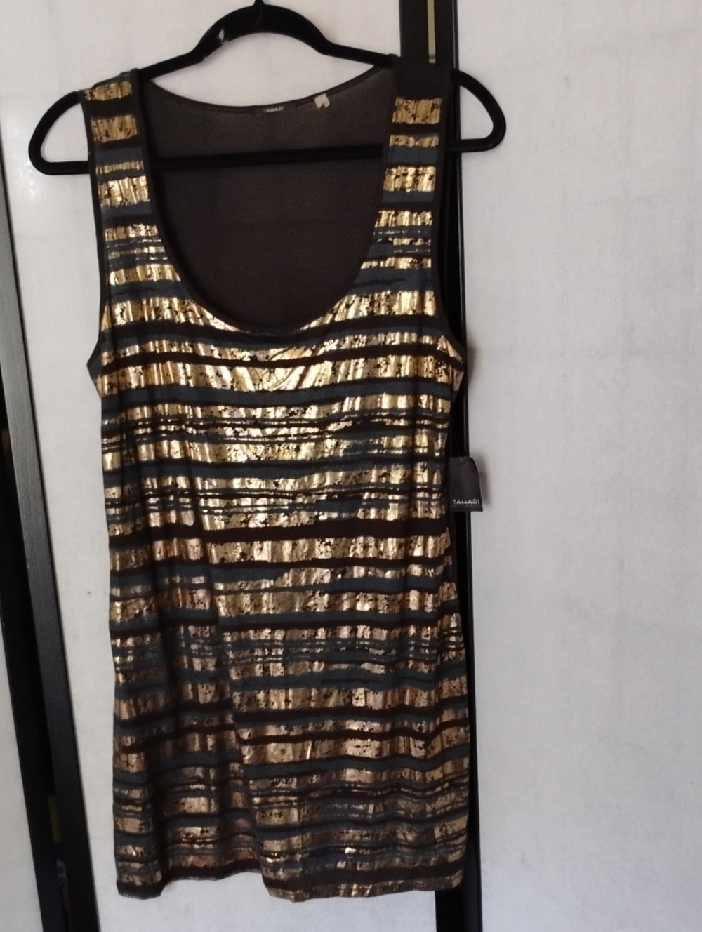 Tahari - Beautiful Gold/Gray/Black Metallic tunic. New with Tag - Size L